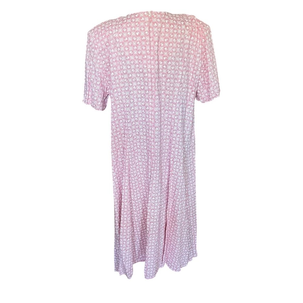 Vintage Olivia Rose New York Pink Floral Button-Front Dress Size 16W Rayon Short - Picture 5 of 5